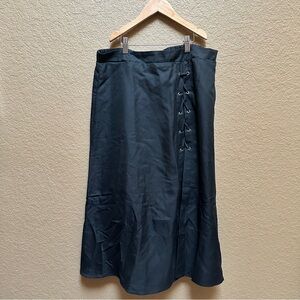 Hot Topic Black Lace-Up A-Line Skirt